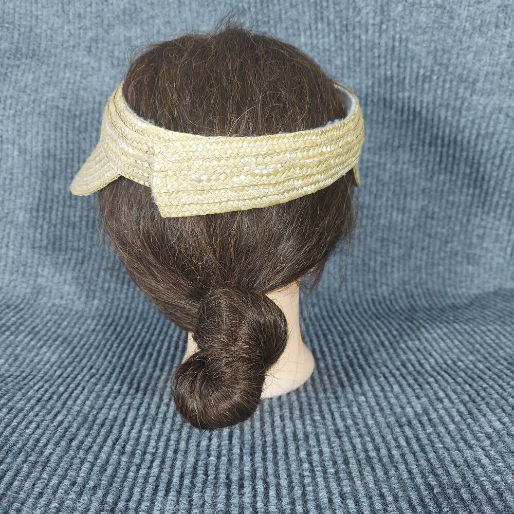 Scala Rattan Straw Visor Adjustable Wide Brim Sun… - image 3